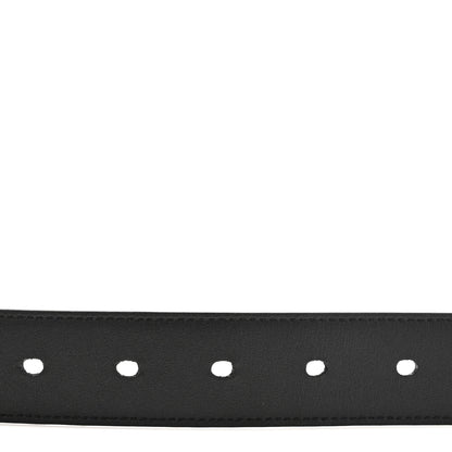 Saint Laurent Calfskin Crocodile Embossed Monogram Square Buckle Belt 100 40 Black 4 of 7