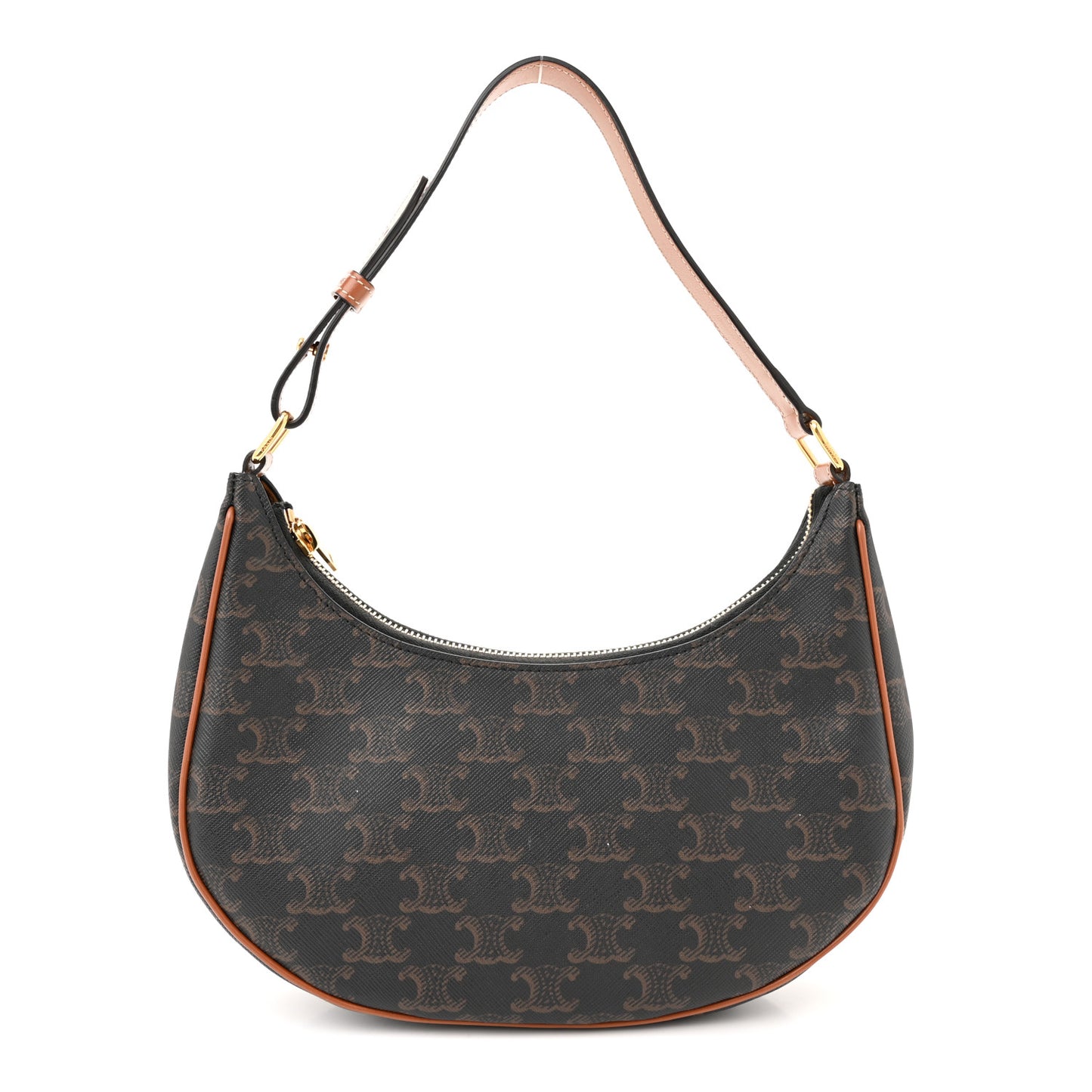 Triomphe Canvas Calfskin Ava Shoulder Bag Tan