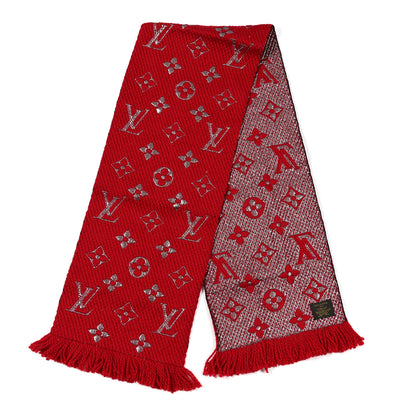 Louis Vuitton Wool Silk Logomania Shine Scarf Rubis 2 of 3