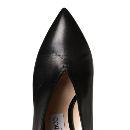 Jimmy Choo Shiny Calfskin Lark 100 Pumps 36 Black 2 of 11