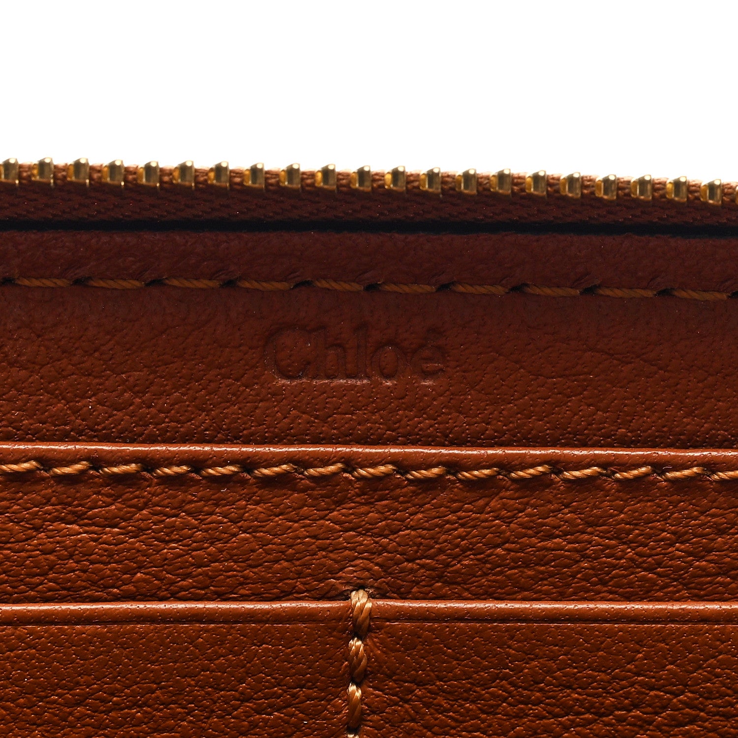 Chloe Grained Calfskin Marcie Long Zip Around Wallet Tan 6 of 7