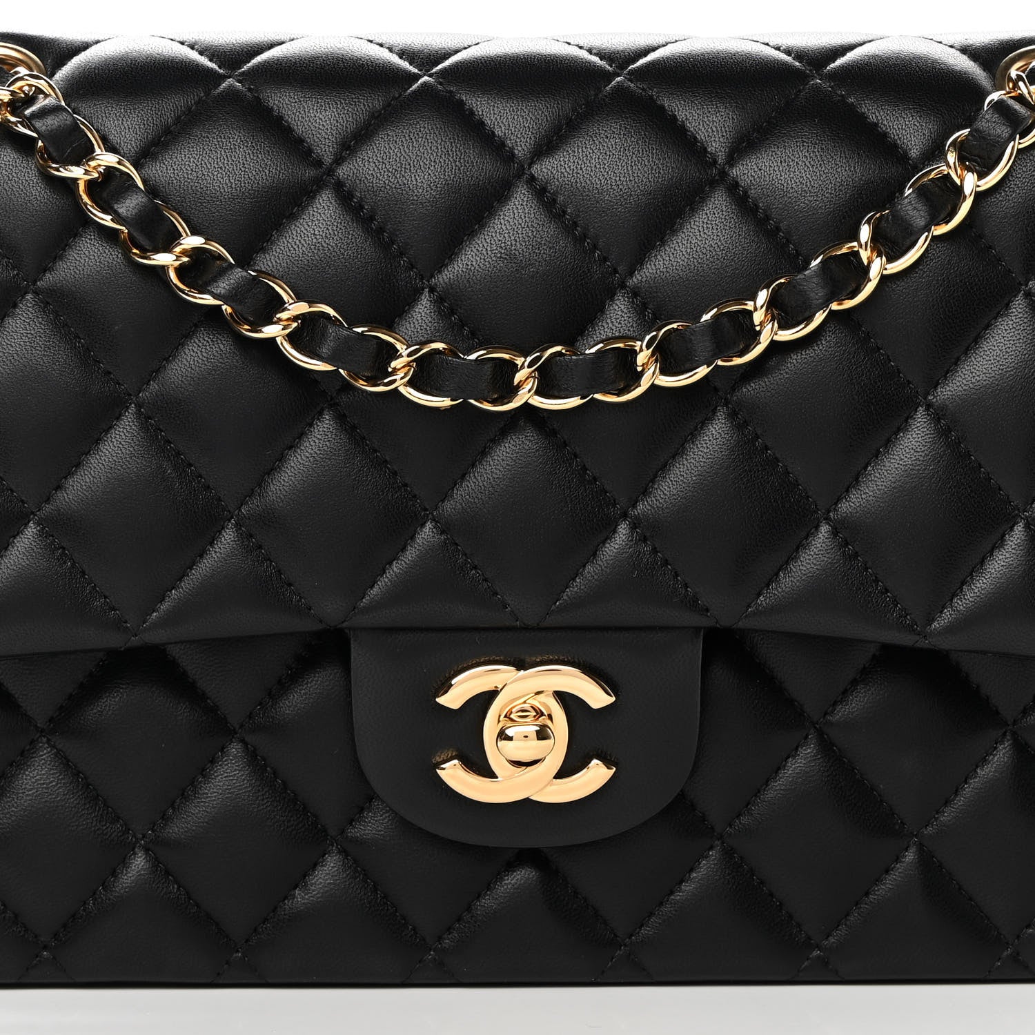 Chanel Lambskin Quilted Medium Double Flap Black 8 of 13