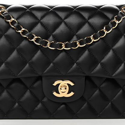 Chanel Lambskin Quilted Medium Double Flap Black 8 of 13