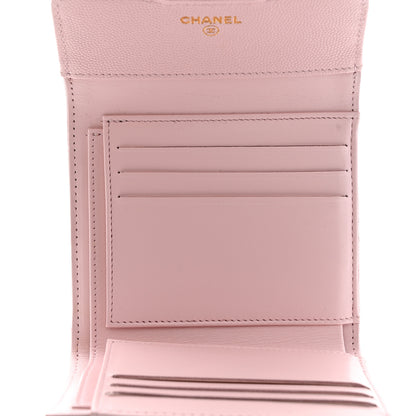 Chanel Caviar Quilted Compact Flap Wallet Light Pink 5 of 8