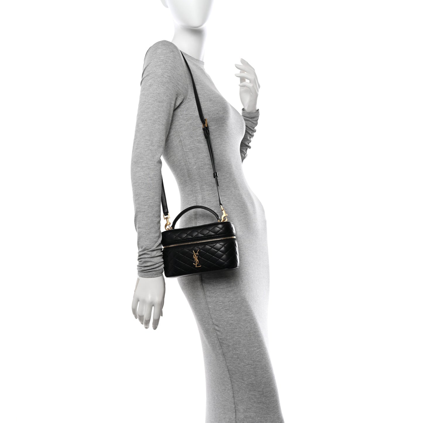 Lambskin Quilted Mini Gaby Vanity Case Black