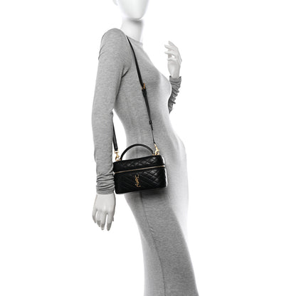 Saint Laurent Lambskin Quilted Mini Gaby Vanity Case Black 2 of 9