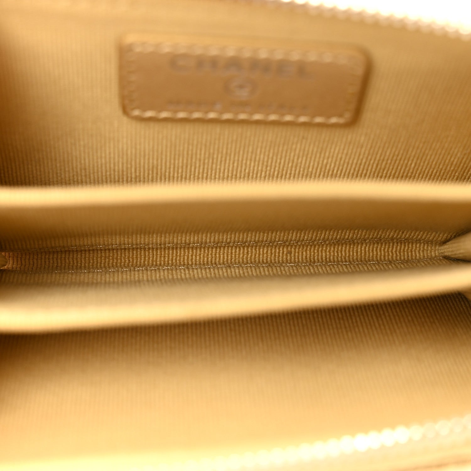 Chanel Metallic Caviar Quilted Zip Coin Purse Gold 5 of 8