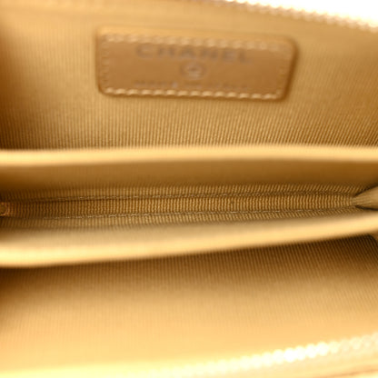 Chanel Metallic Caviar Quilted Zip Coin Purse Gold 5 of 8