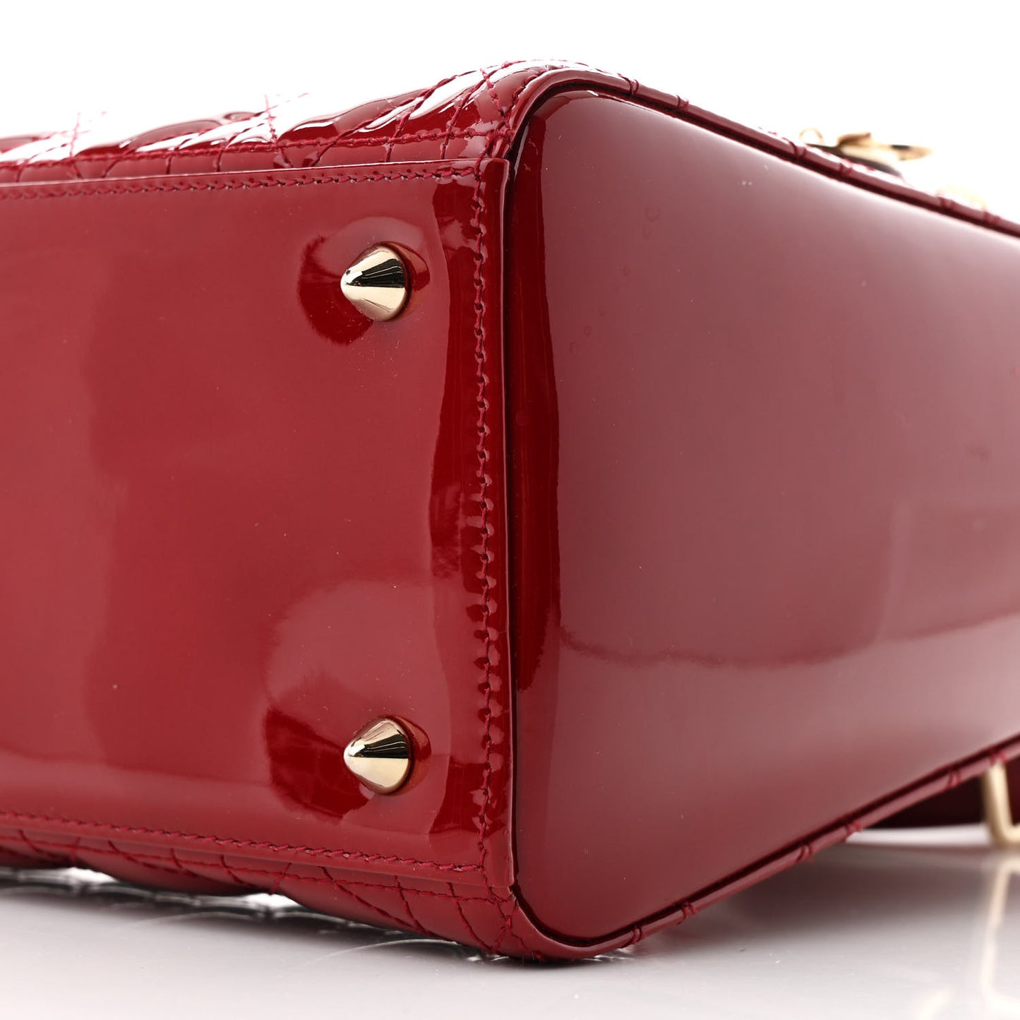 Patent Cannage Medium Lady Dior Red