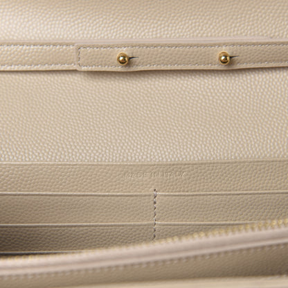 Saint Laurent Grain De Poudre Matelasse Chevron Monogram Chain Wallet Nude Powder 9 of 13