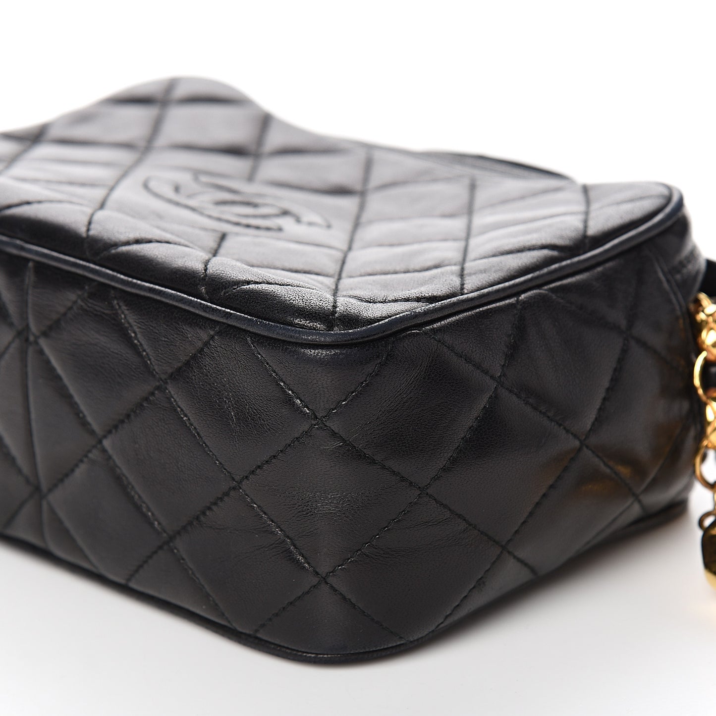 Lambskin Quilted Camera Case Black