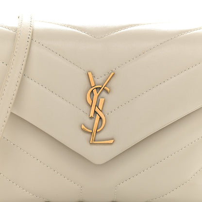 Saint Laurent Calfskin Y Quilted Monogram Toy Loulou Crossbody Bag Blanc Vintage 8 of 11