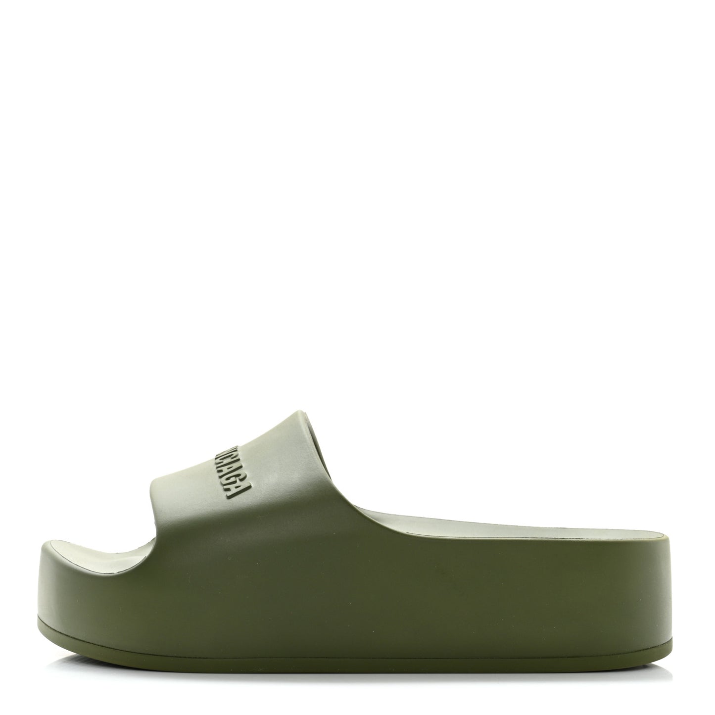 Rubber Womens Chunky Slide Sandals 37 Kaki
