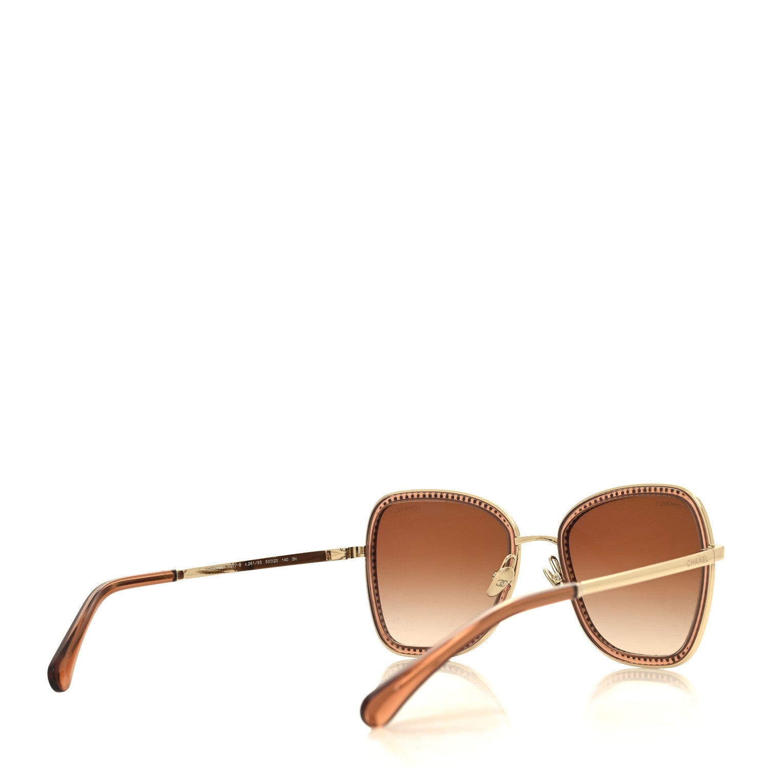 Chanel Square Frame Sequin Sunglasses 4277-B Gold Brown 4 of 7