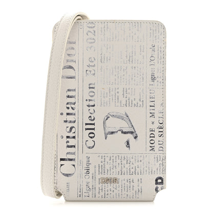 Christian Dior X DANIEL ARSHAM Grained Calfskin Newspaper Phone Holder White 1 of 10