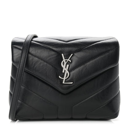 Saint Laurent Calfskin Y Quilted Monogram Toy Loulou Crossbody Bag Black 1 of 10