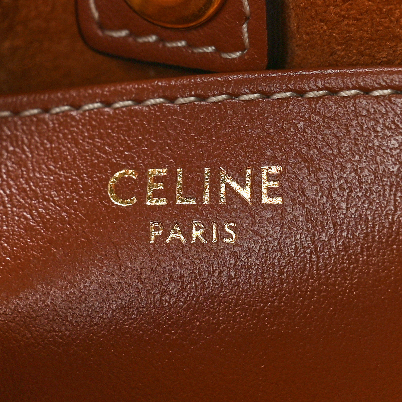 Celine Smooth Calfskin Cuir Small Triomphe Cabas Drawstring Tan 6 of 8