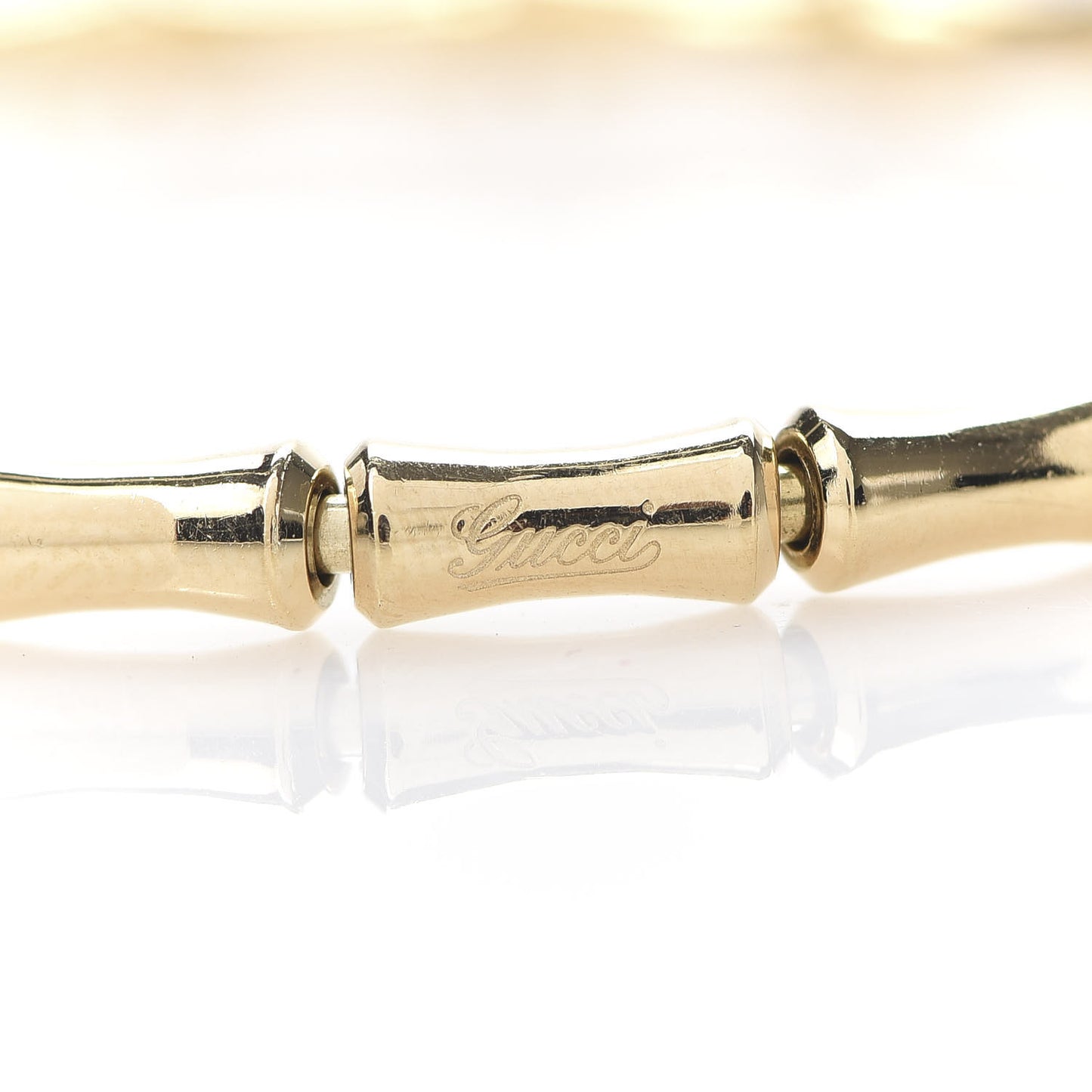 18K Yellow Gold Small Bamboo Spring Bracelet 17