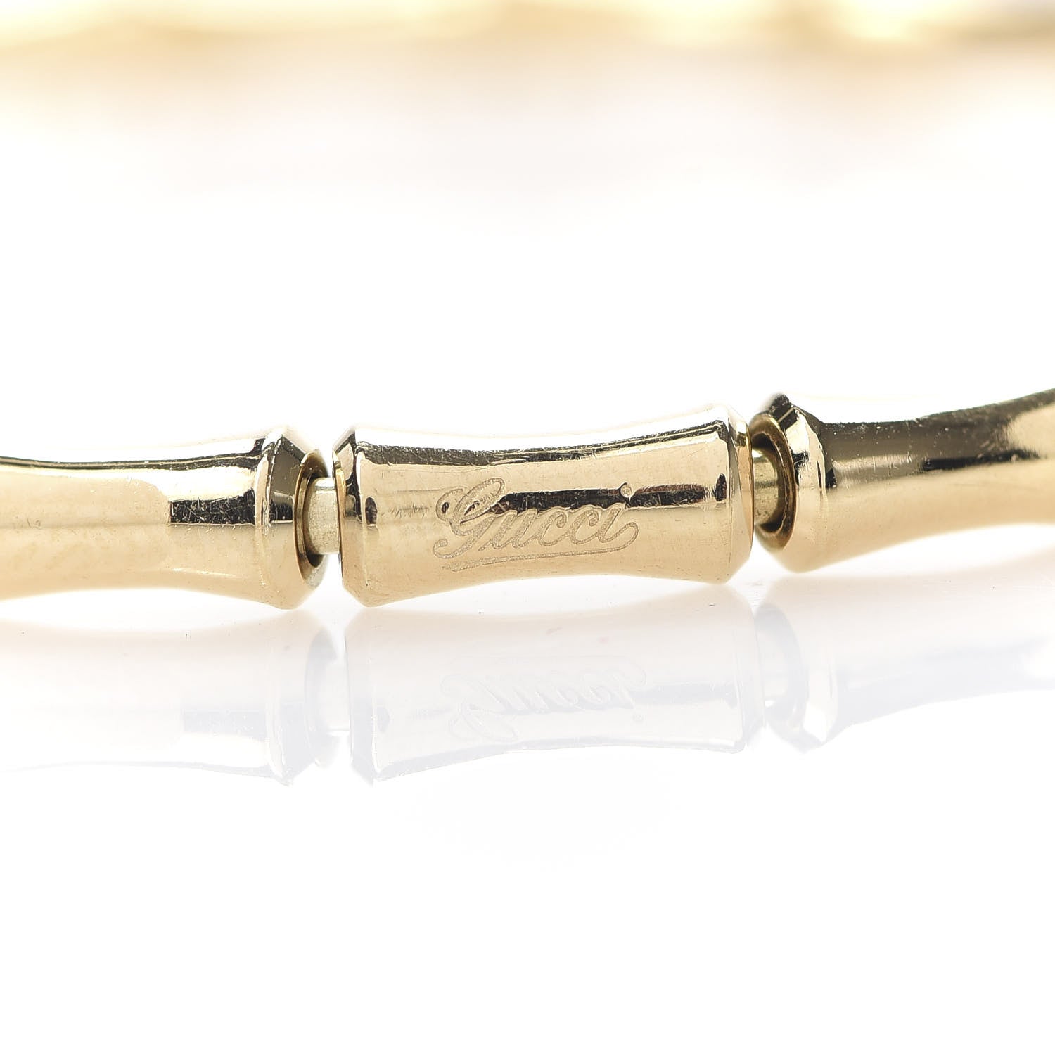 Gucci 18K Yellow Gold Small Bamboo Spring Bracelet 17 6 of 7