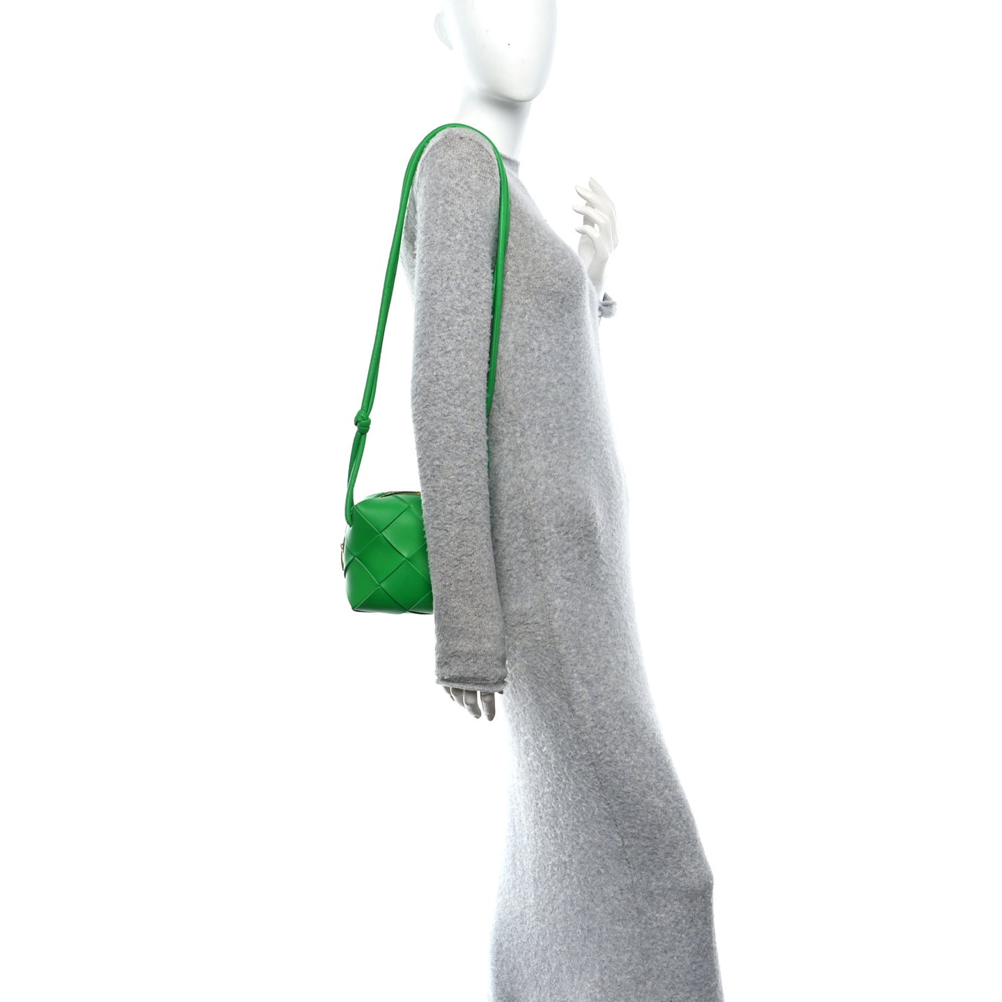 Lambskin Maxi Intrecciato Mini Cassette Camera Bag Parakeet