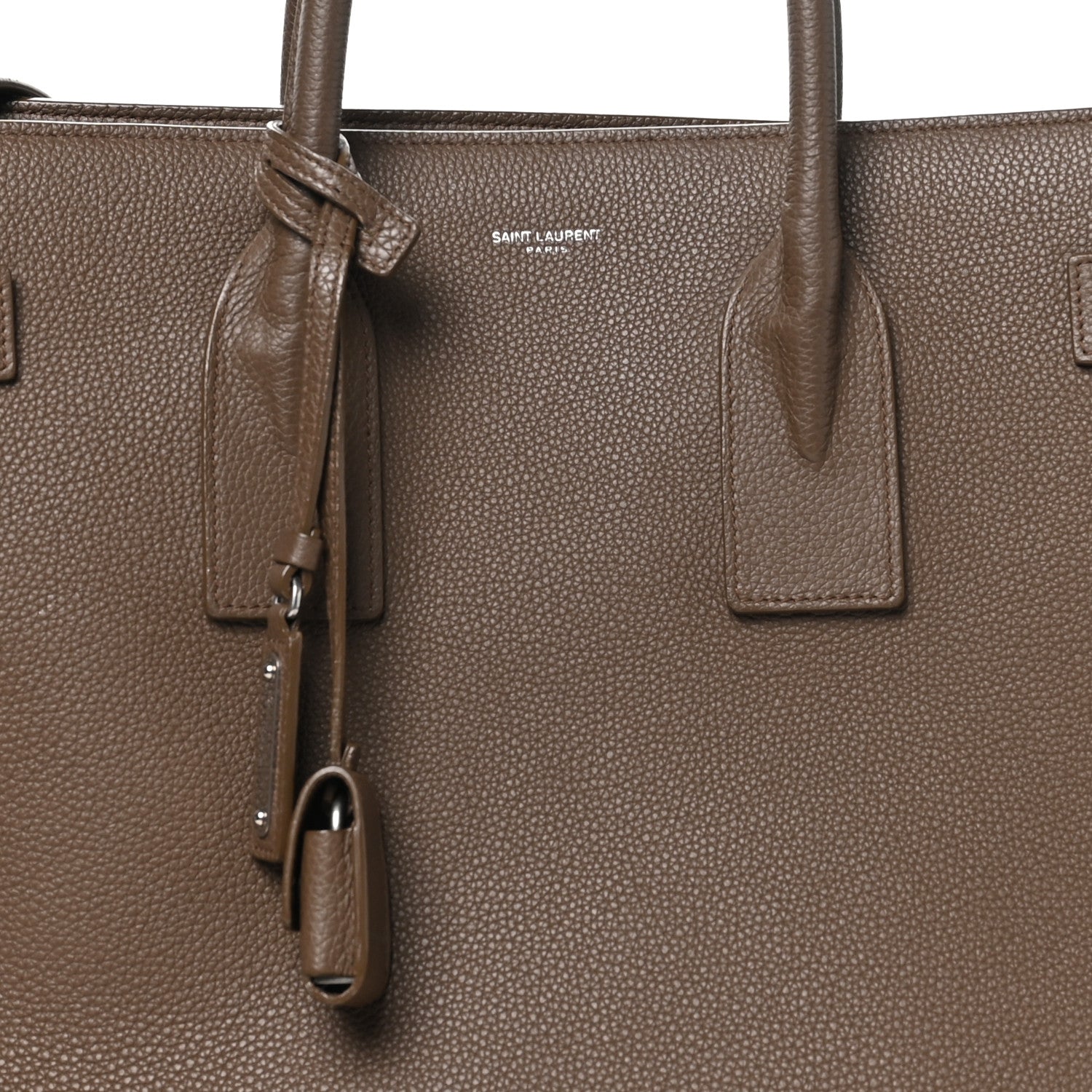 Saint Laurent Grained Calfskin Large Thin Sac De Jour Dark Wood 8 of 10