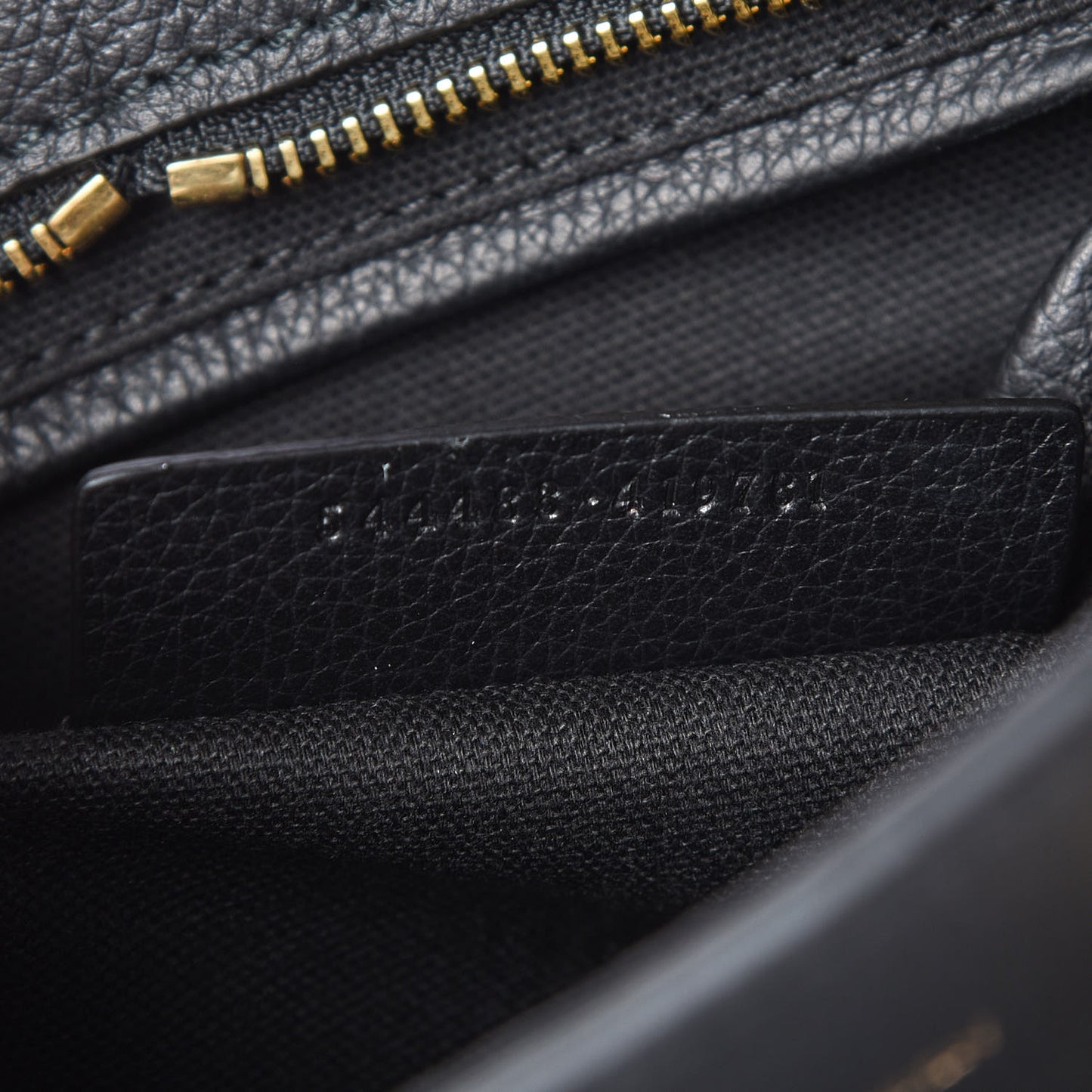 Pebbled Calfskin Mini Padlock Tote Black