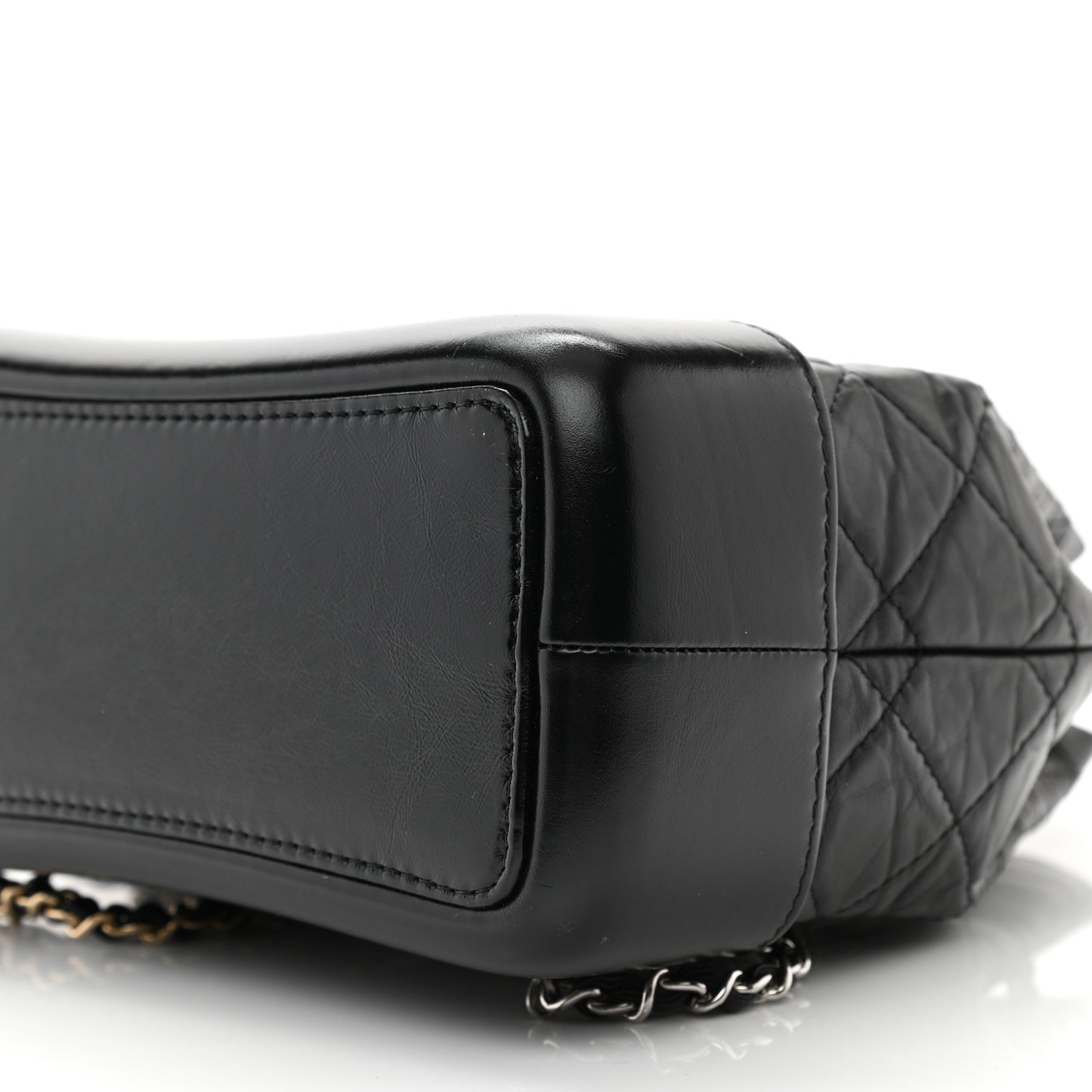 Aged Calfskin Quilted Small Gabrielle Backpack Black