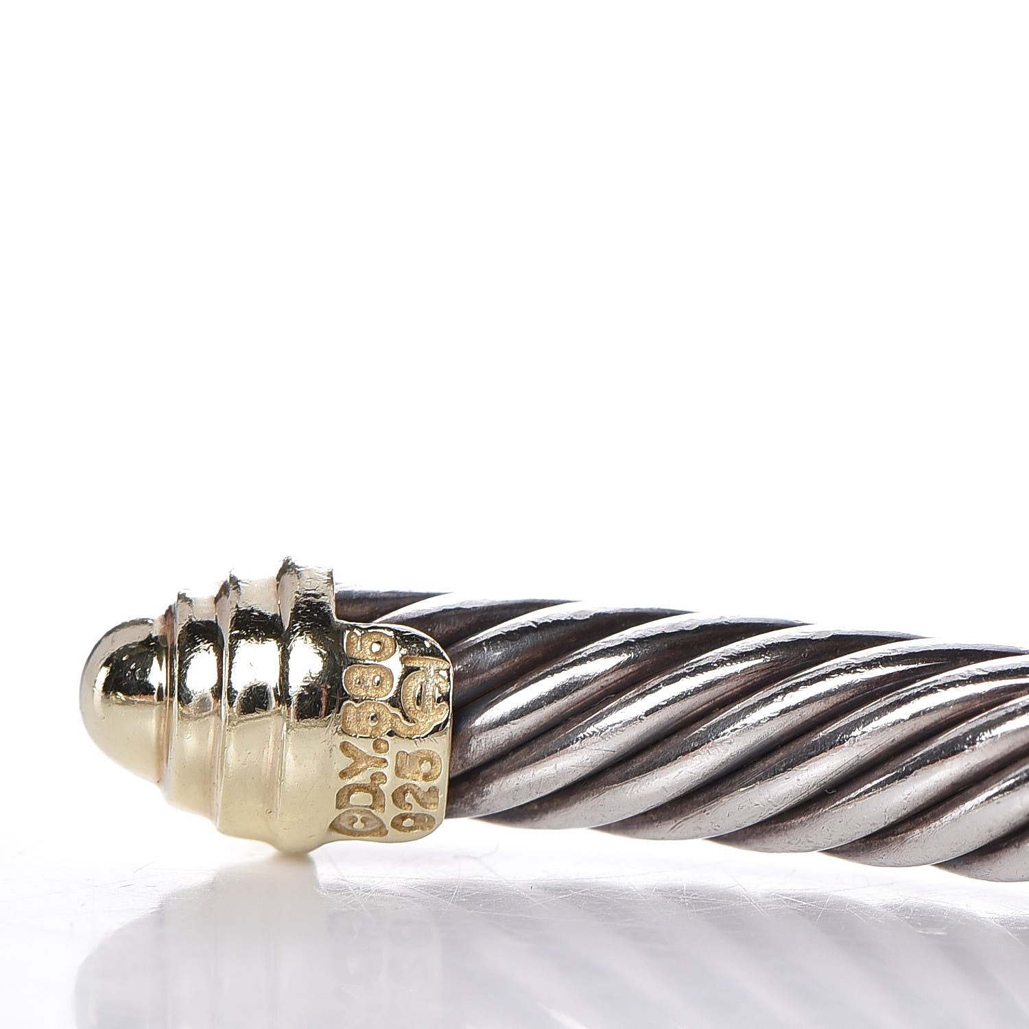 David Yurman Sterling Silver 14K Yellow Gold 5mm Cable Classics Bracelet 5 of 5