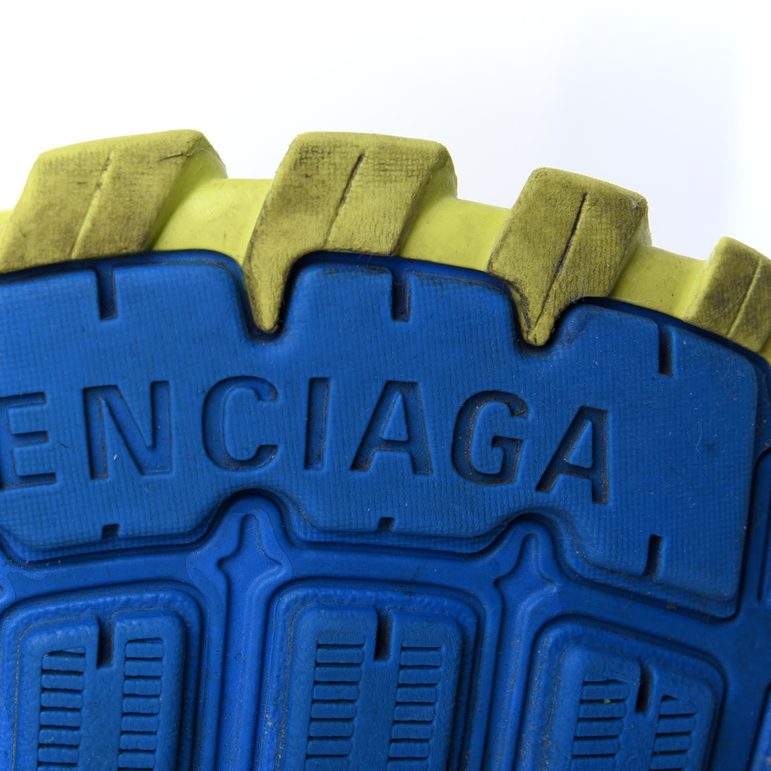 Balenciaga Mesh Nylon Mens Track Sneakers 42 Blue Grey Yellow 13 of 13