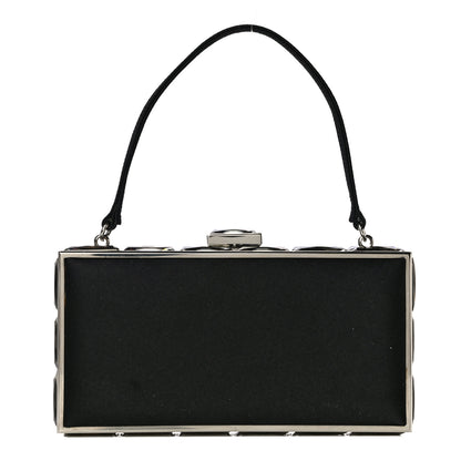 Judith Leiber Crystal Trim Satin Evening Bag Clutch Black 1 of 10