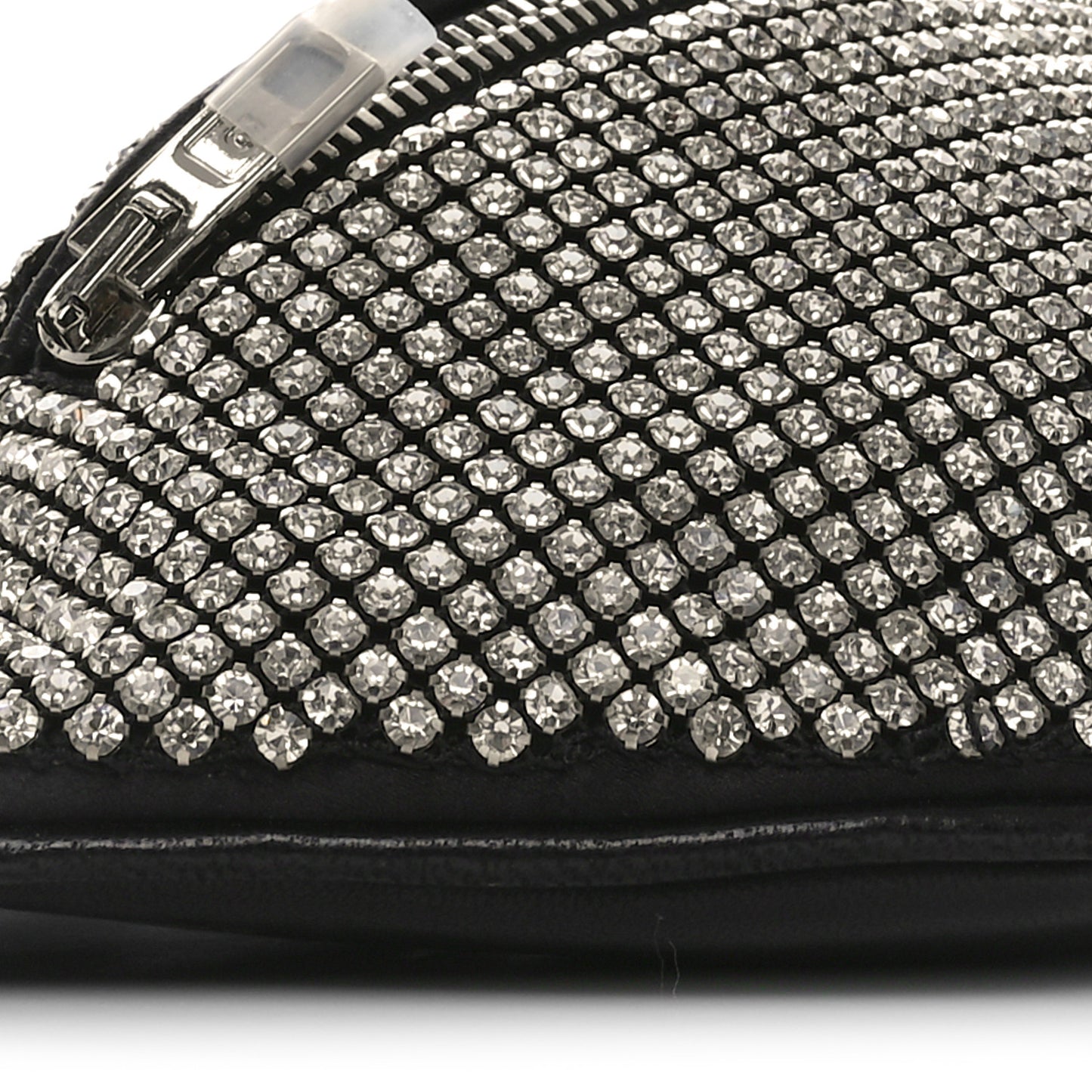 Rhinestone Mesh Mini Attica Belt Bag Black