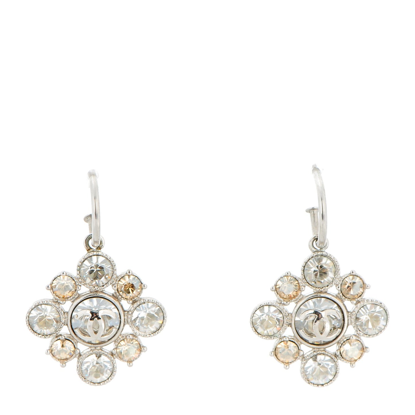 Crystal CC Earrings Silver