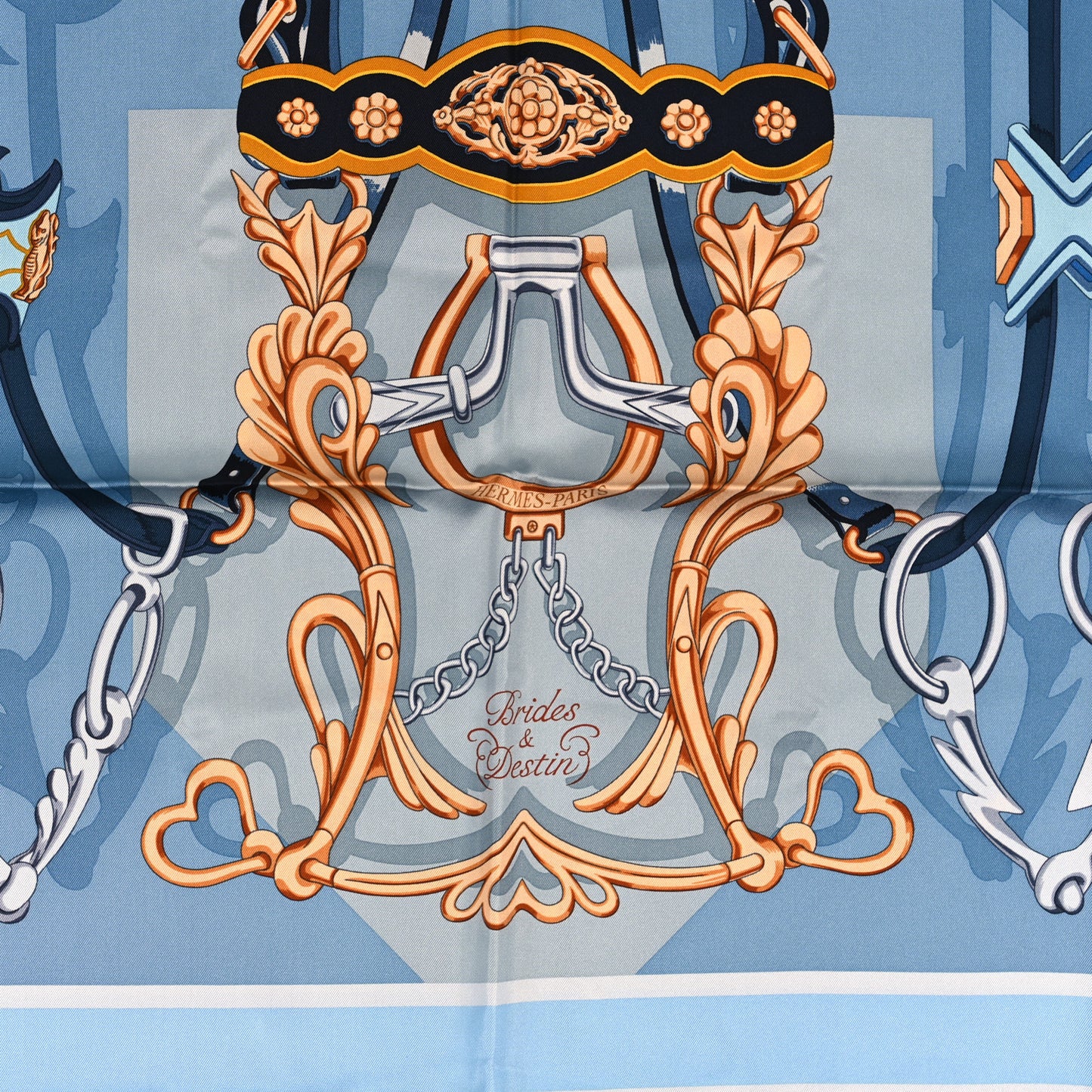 Silk Brides Et Destin Scarf 90 Blue Jean Mordore Ciel