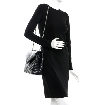 Saint Laurent Calfskin Y Quilted Monogram Medium Loulou Chain Satchel Black 2 of 9