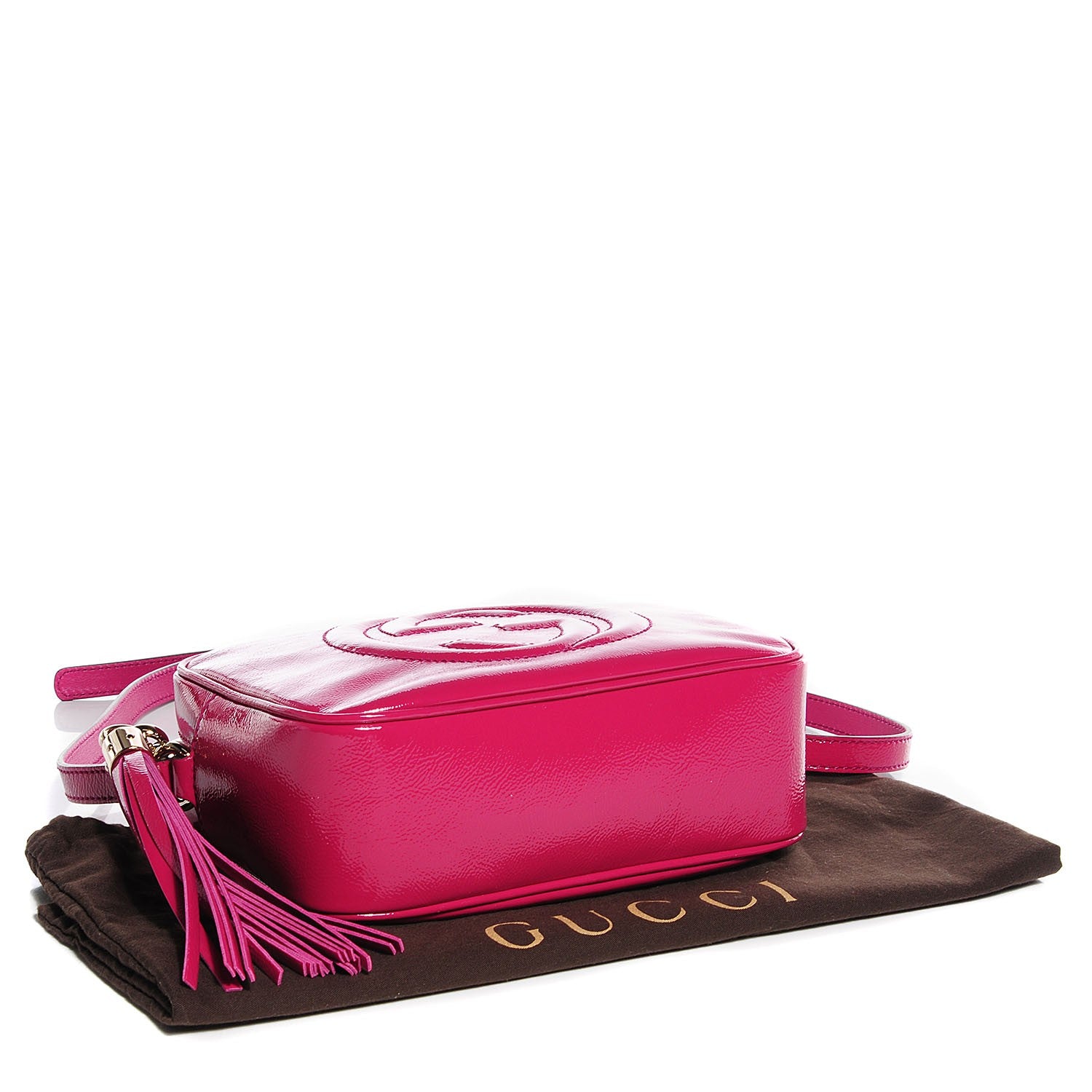 Gucci Soft Patent Small Soho Disco Bag Bright Bougainvillea 4 of 7