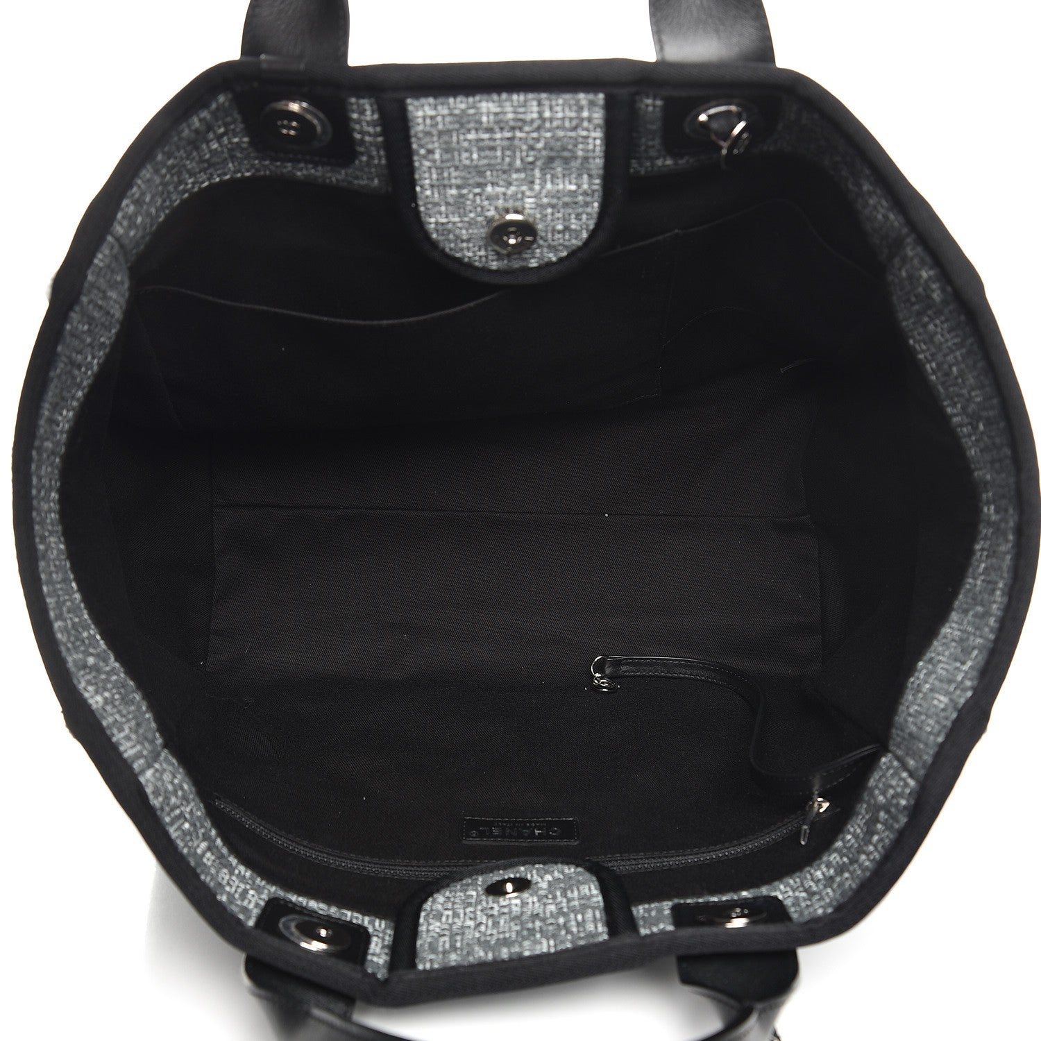 Chanel Canvas Large Deauville Tote Charcoal 6 of 8