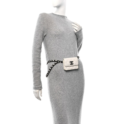 Chanel Caviar Quilted My Everything Belt Flap Card Holder White 2 of 11