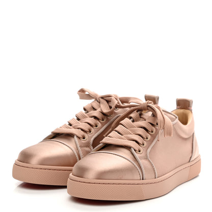 Christian Louboutin Louis Junior Satin Orlato Flat Sneakers 35 Nude 2 3 of 8