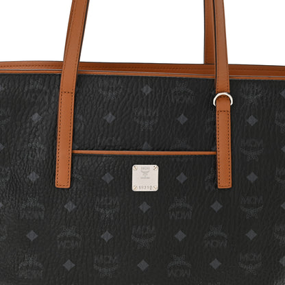 MCM Visetos Medium Anya Shopper Tote Black 9 of 12