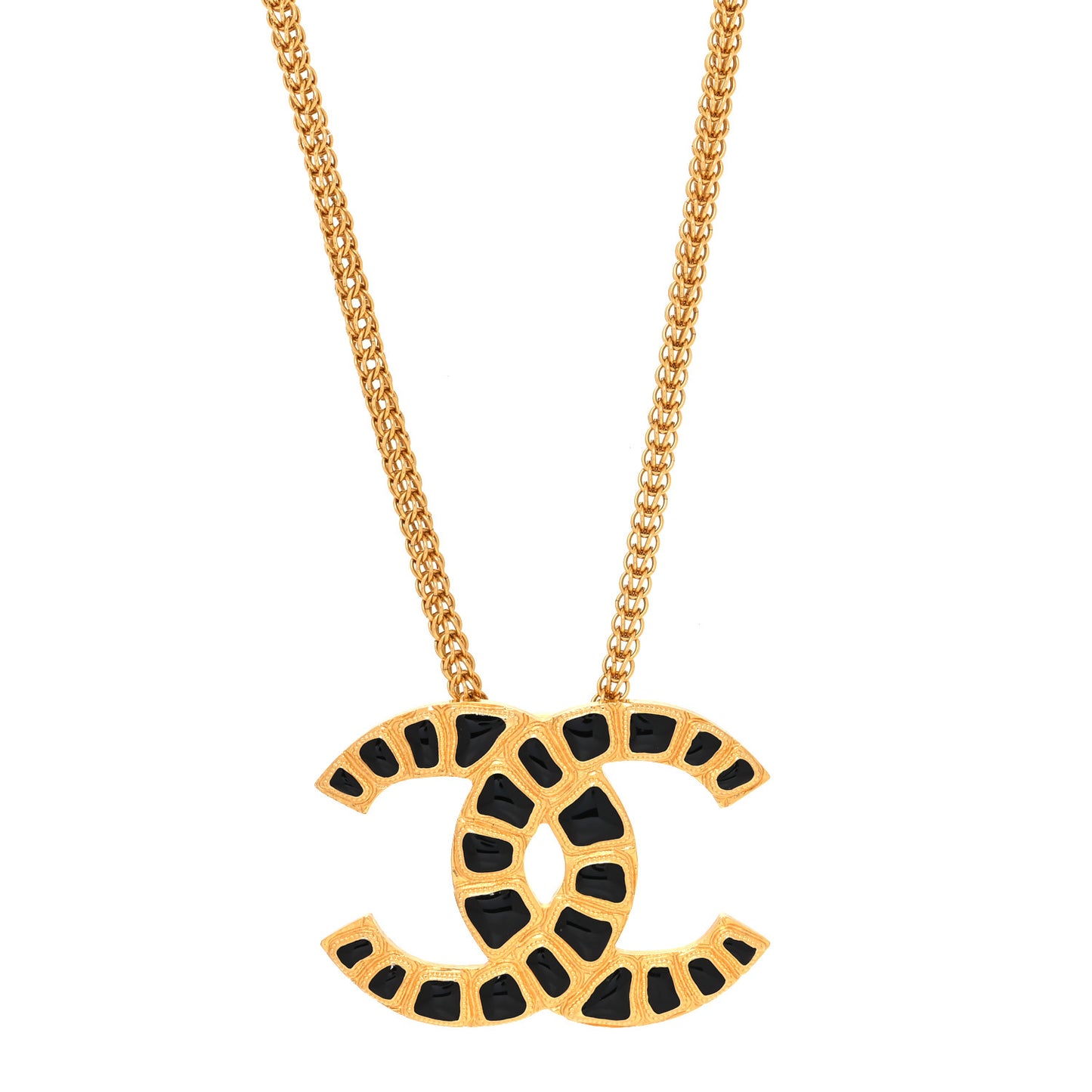 Resin Along The Nile CC Pendant Necklace Gold Black