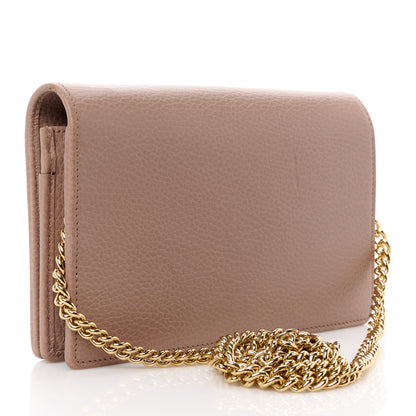 Gucci Calfskin Mini GG Marmont Chain Wallet Porcelain Rose 3 of 11