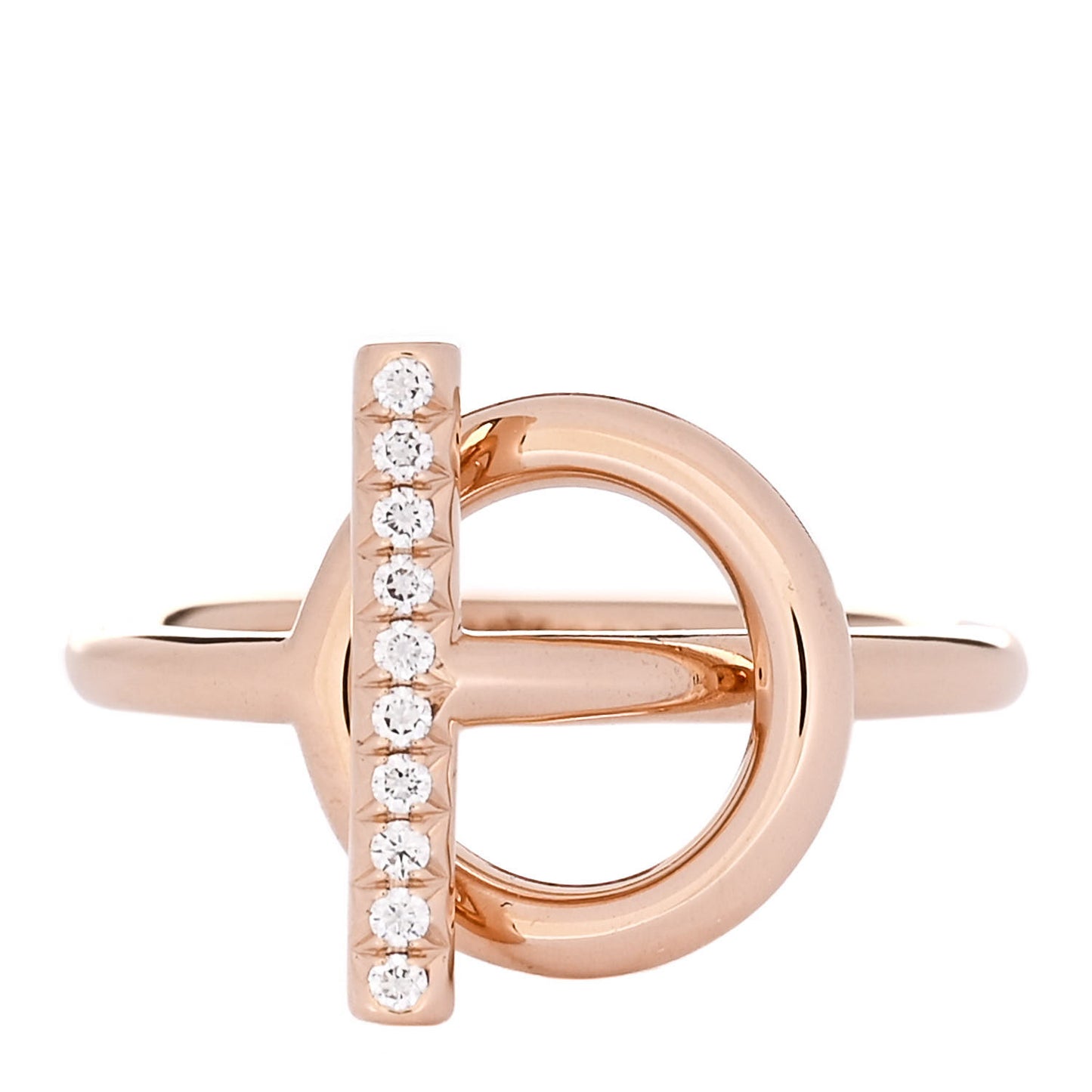 18K Rose Gold Diamond PM Echappee Ring 52 6