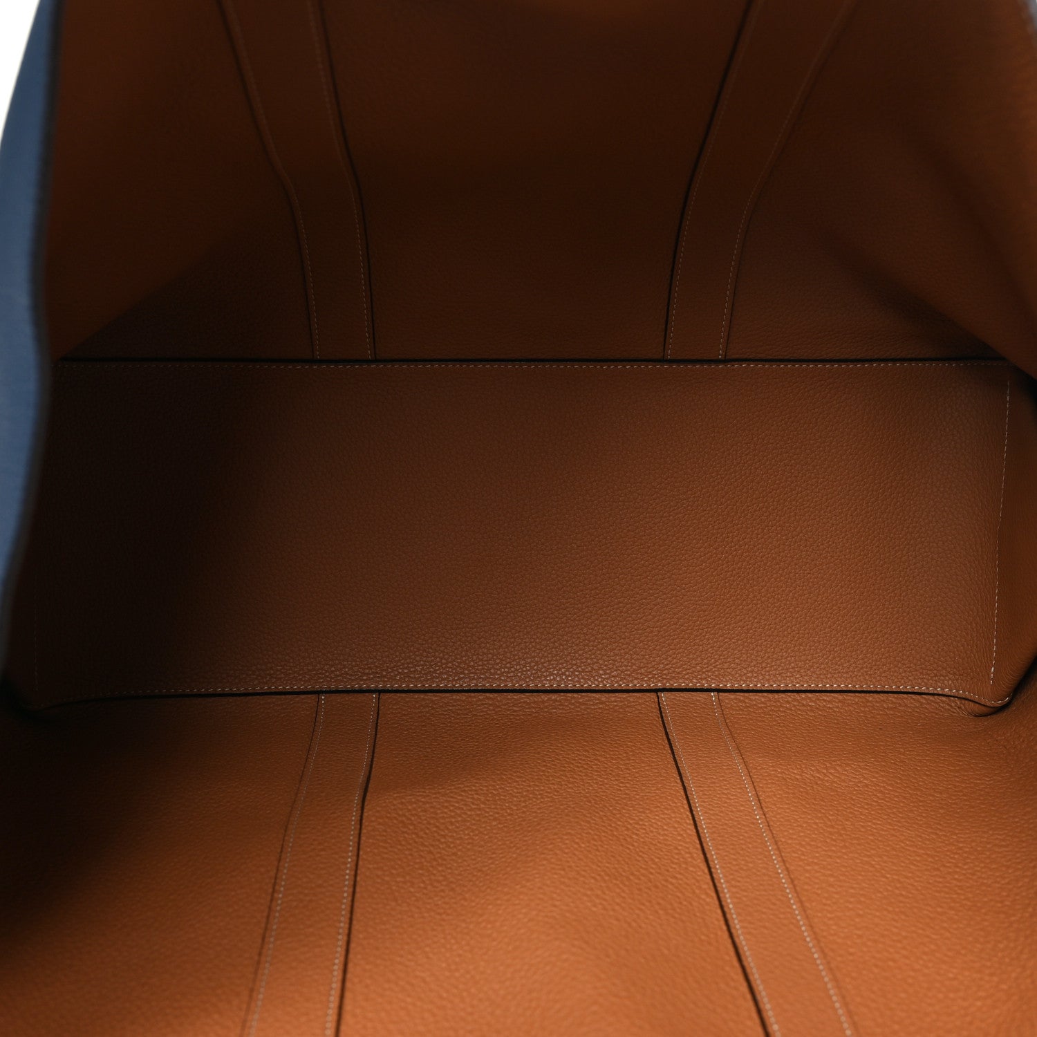 Moynat Taurillon Gex Calfskin Duo Reversible Tote GM Bleu Acier Canelle 9 of 16