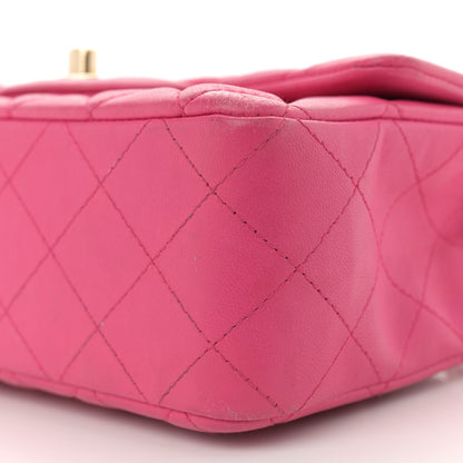 Chanel Lambskin Quilted Mini Rectangular Flap Fuchsia 10 of 14