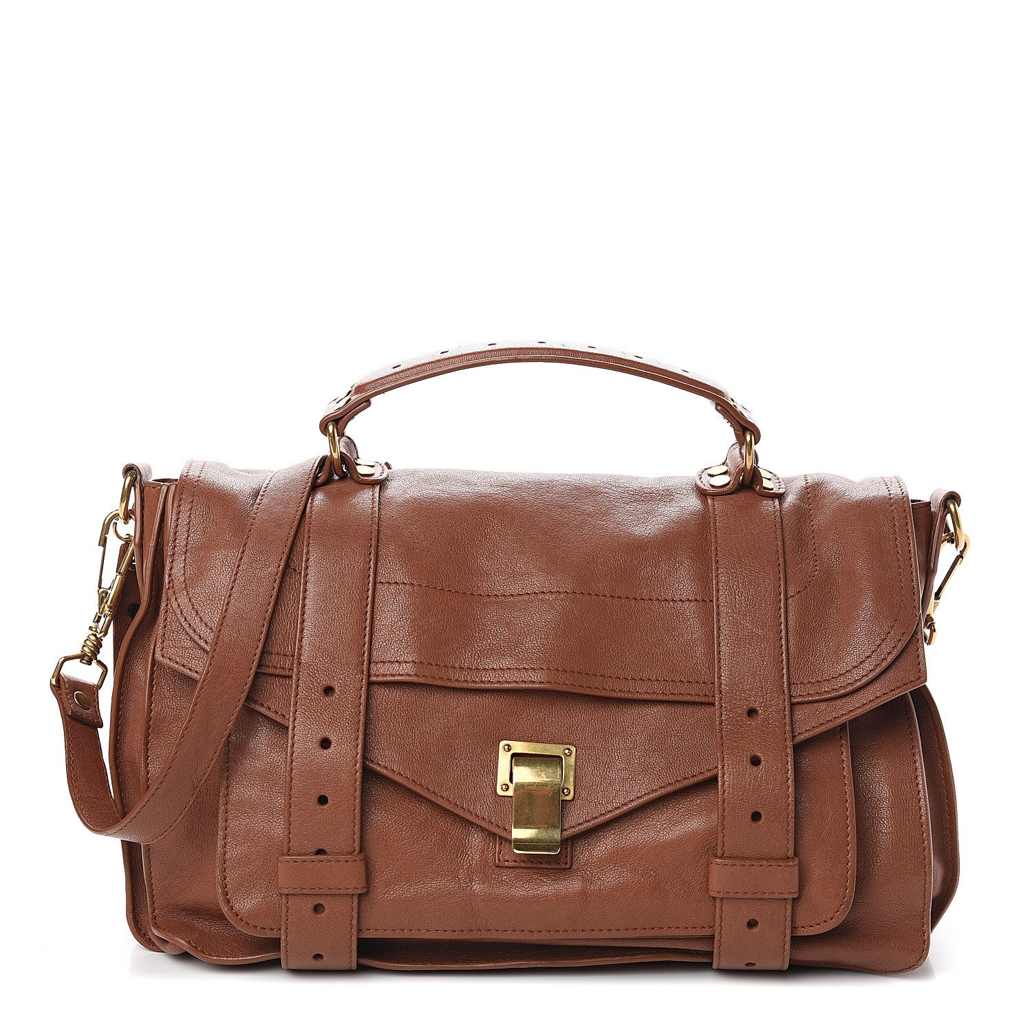 Proenza Schouler Lambskin Medium PS1 Satchel Saddle 1 of 12