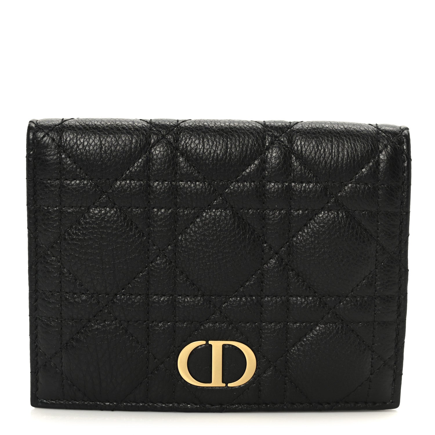 Christian Dior Supple Calfskin Cannage Caro Slim Wallet Black 9 of 9
