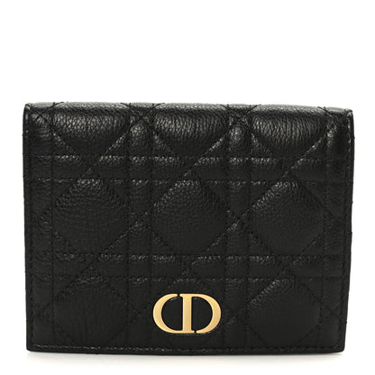 Christian Dior Supple Calfskin Cannage Caro Slim Wallet Black 9 of 9