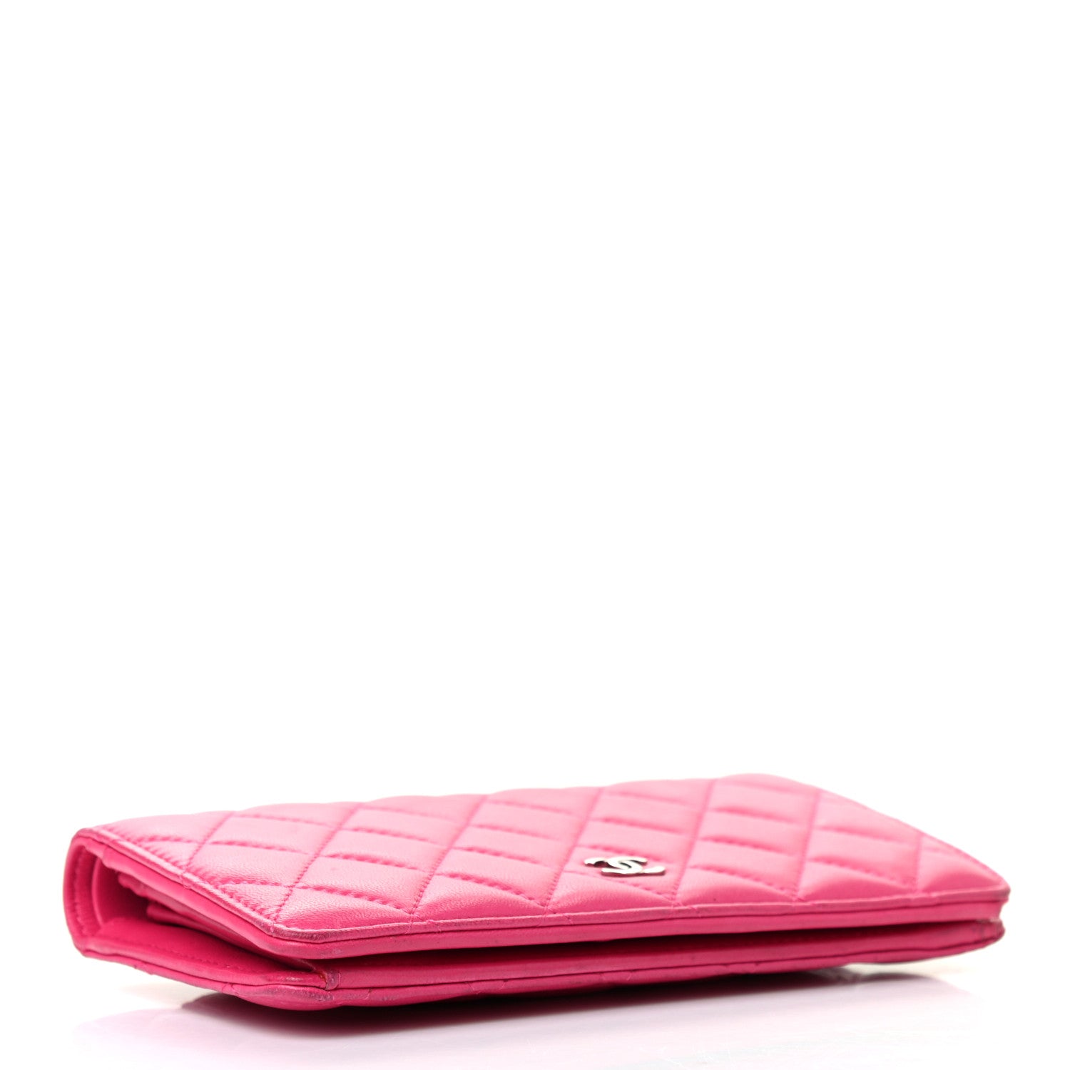 Chanel Lambskin Quilted Yen Wallet Fuchsia 4 of 13