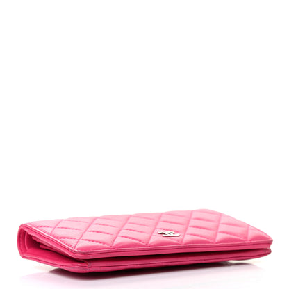 Chanel Lambskin Quilted Yen Wallet Fuchsia 4 of 13