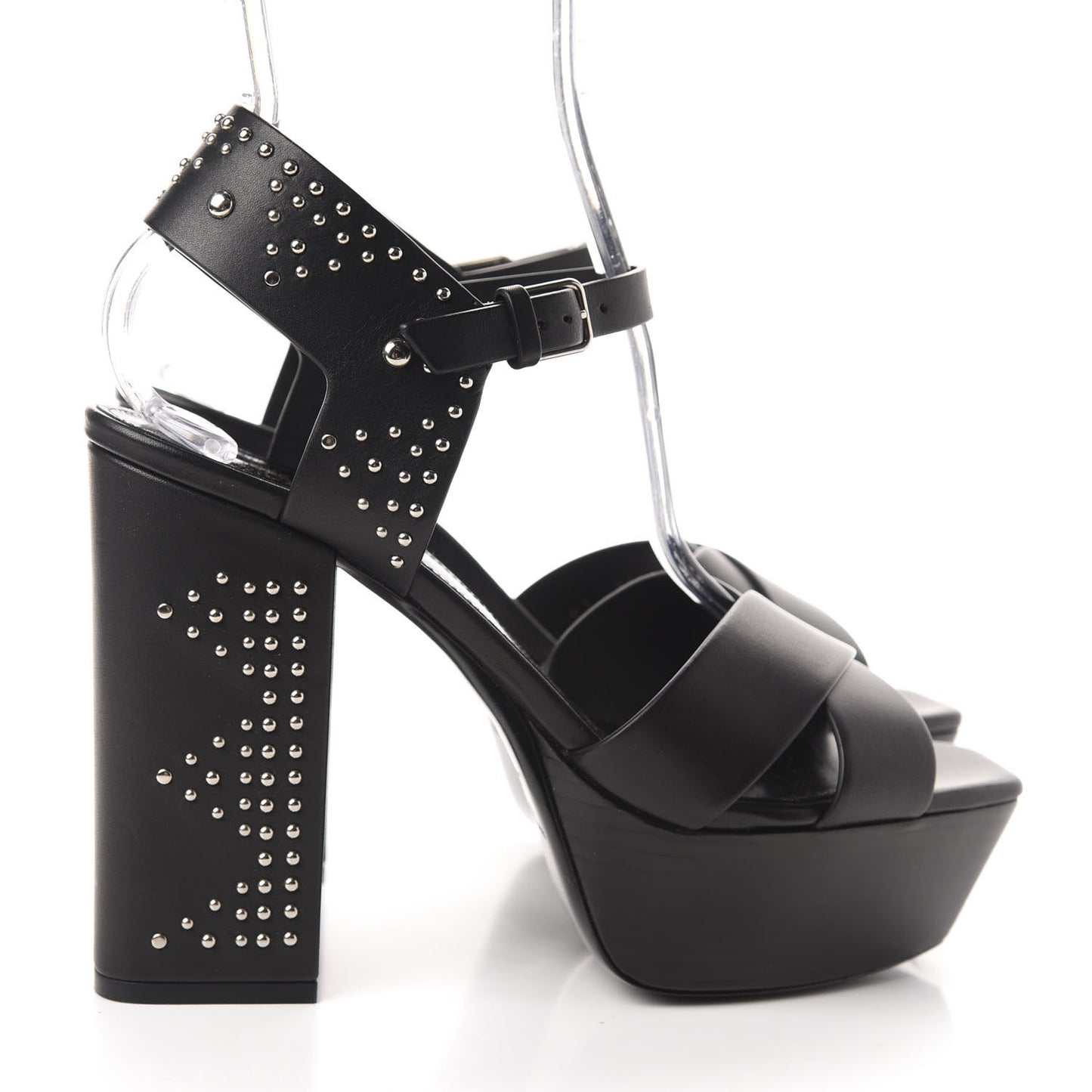 Calfskin Studded Farrah 80 Platform Sandals 40 Black